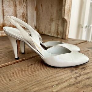 Maserati Vintage Cream Slingback Heels Size 8